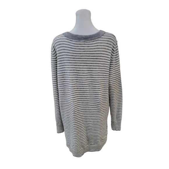 Anthropologie Serena‎ Sweater Size Medium Grey Striped Oversized Soft Pullover - Picture 7 of 15